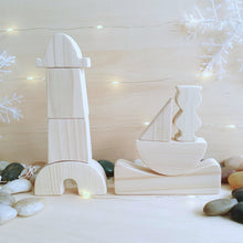 Load image into Gallery viewer, By Little Yellow Brick - Lighthouse and Boat