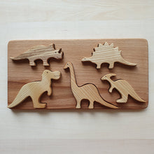 Load image into Gallery viewer, Handmade Wooden Dinosaurs Puzzle (5 Piece)