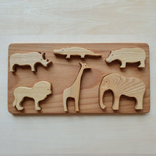 Load image into Gallery viewer, Handmade Wooden Wildlife Animals Puzzle (6 Piece)
