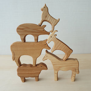 Handmade Wooden Farm Animals Puzzle (6 Piece)