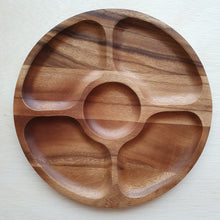Load image into Gallery viewer, Wooden Tray - 5 Section Acacia Circle (28cm)