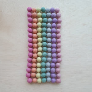 Felt Balls (1.5cm) - Pastel Rainbow (105 pieces)