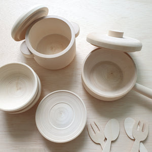 Wooden Kitchen Pot Set