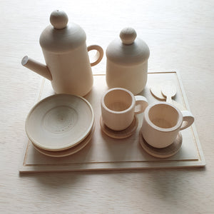 Wooden Teapot Set With Tray