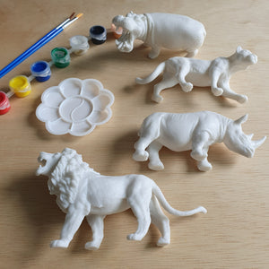 Animal Painting Kit I (Lion, Rhinoceros, Hippopotamus, Jaguar)